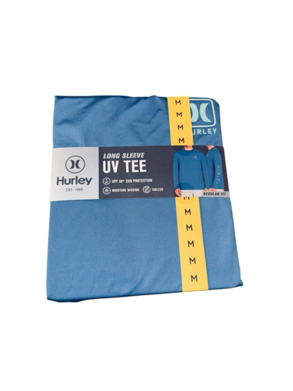 Men's Hurley Blue Long Sleeve UV Tee Size M quickdry